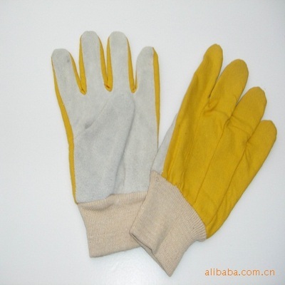 【本色磨砂牛二層羅紋口,黃色布背花園手套,無里】?jī)r(jià)格,廠家,圖片,防護(hù)手套,南通紐萊頓皮革制品銷售部-